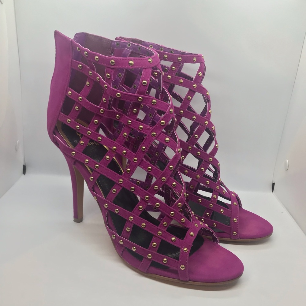Fuchsia studded heels